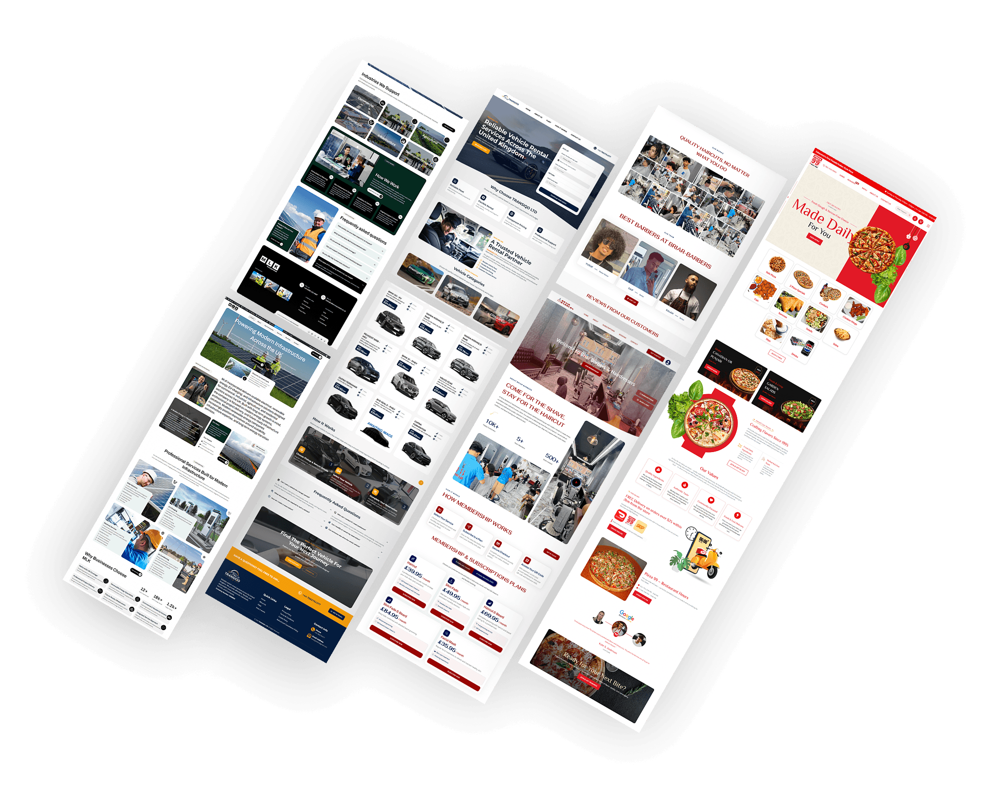 Website design mockups